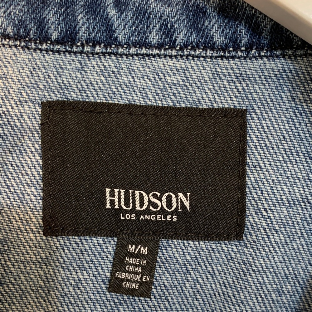 Hudson Jeans Blue Denim M Utility Romper Drawstring Ruffle Collar Long Sleeves - Picture 7 of 16